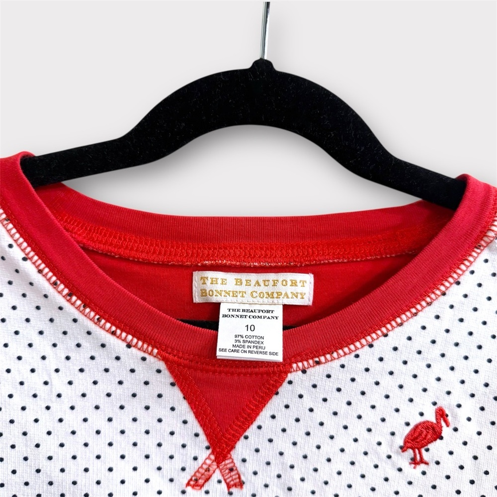 TBBC Beaufort Bonnet Company Polka Dot Microdot Logo Crewneck Pullover Girls 10 - Picture 2 of 6